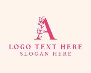 Feminine Floral Beauty Letter A logo