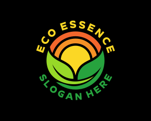 Eco Sun Leaves logo design