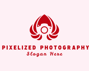 Floral Camera Photography logo design