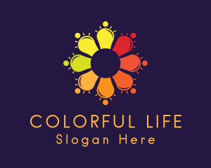 Colorful Flower Bulb  logo design