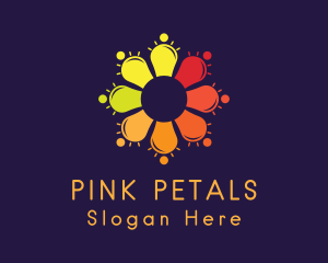 Colorful Flower Bulb  logo design