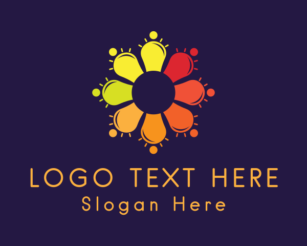 Colorful Flower Bulb  logo