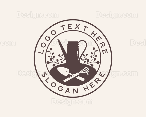 Rustic Gardening Tools Logo