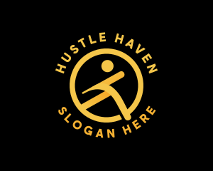 Running Person Athlete logo design