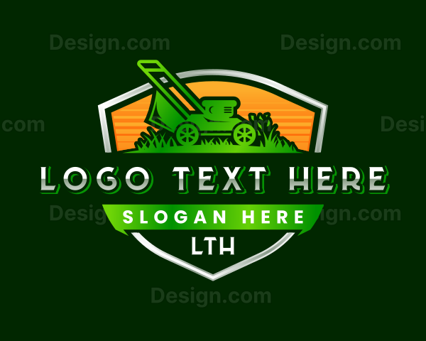 Grass Cutting Mower Yard Logo