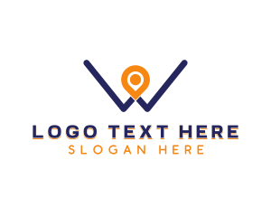 Linear Pin Letter W Logo