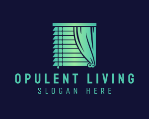 Bedroom Curtain Blinds logo design