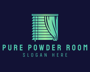 Bedroom Curtain Blinds logo design