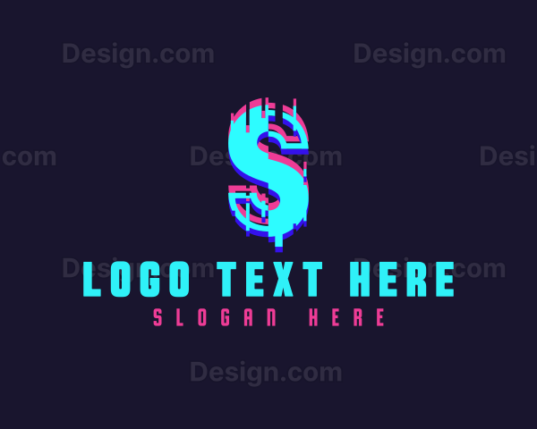 Futuristic Glitch Letter S Logo