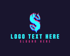 Futuristic Glitch Letter S logo