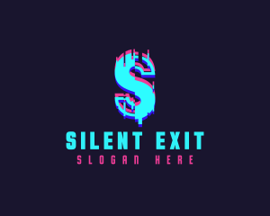 Futuristic Glitch Letter S logo design