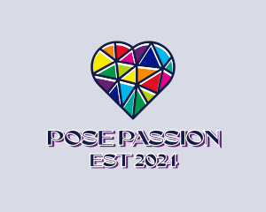 Mosaic LGBT Heart  logo design