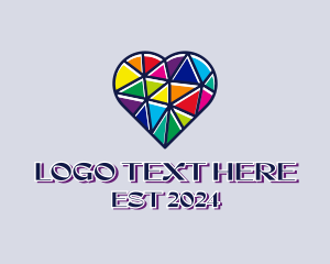 Affection - Mosaic LGBT Heart logo design