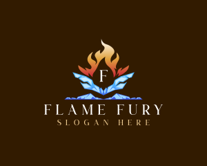 Flame Torch Ice logo design