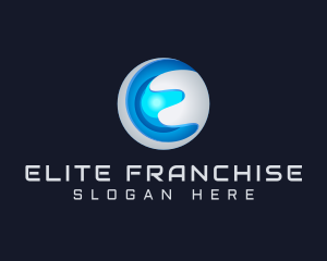 Tech Sphere Letter E logo design