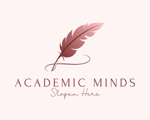 Feather Quill Writer logo design