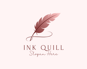 Feather Quill Writer logo design