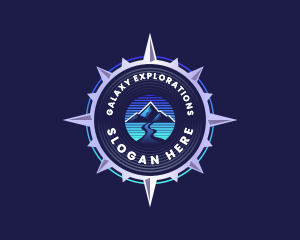 Compass Navigation Mountain logo design