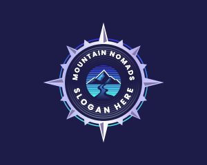 Compass Navigation Mountain logo design