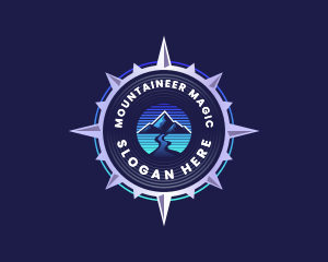 Compass Navigation Mountain logo design