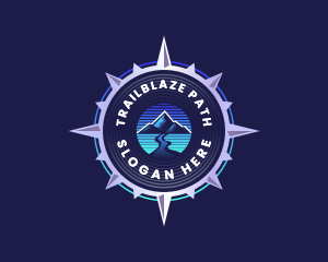 Compass Navigation Mountain logo design