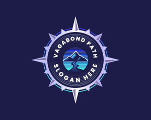 Compass Navigation Mountain logo design