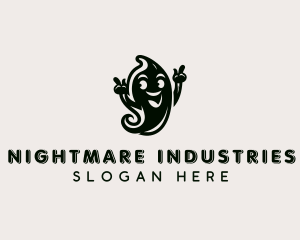 Scary Ghost Halloween logo design