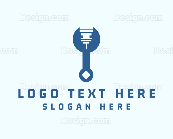 Blue Industrial Wrench Logo