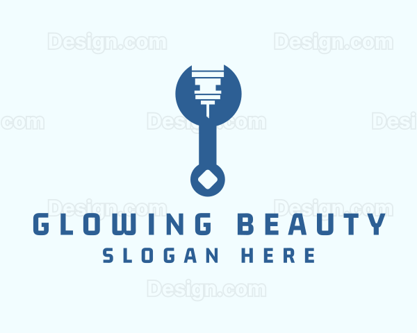 Blue Industrial Wrench Logo