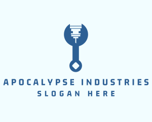 Blue Industrial Wrench logo design