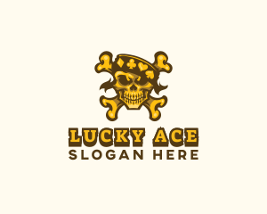 Casino Skull Crossbones logo design