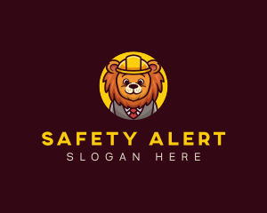 Lion Construction Hard Hat logo design