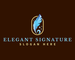 Literature Feather Writer logo design