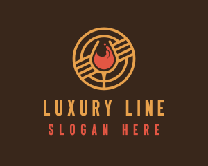 Circle Wine Line Art  logo design