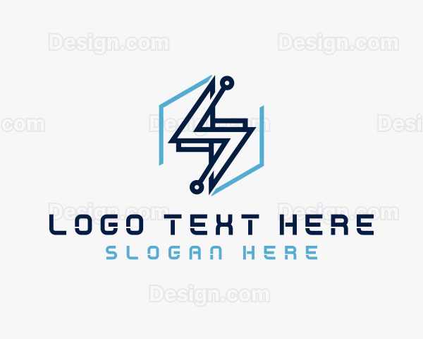 Tech Flash Electrical Lightning Logo