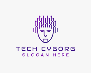 Cyber AI Technology Circuit logo design