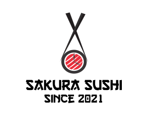 Sushi Chopsticks Clock  logo design