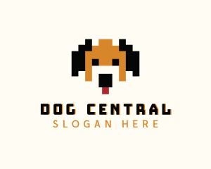 Dog Pixelated Game logo design