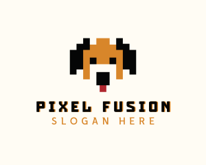 Dog Pixelated Game logo design