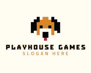 Dog Pixelated Game logo design