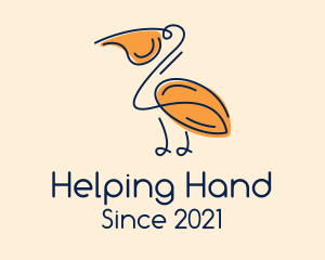 Wild Pelican Bird  logo design