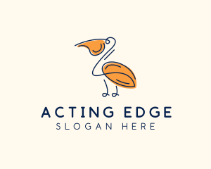 Wild Pelican Bird  logo design