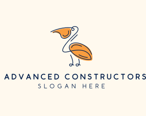 Wild Pelican Bird  logo design