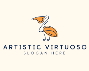 Wild Pelican Bird  logo design