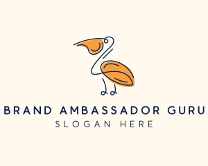 Wild Pelican Bird  logo design