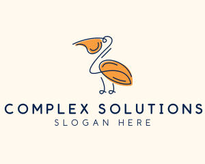 Wild Pelican Bird  logo design