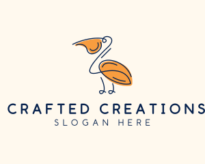 Wild Pelican Bird  logo design