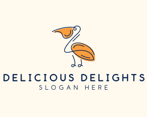 Wild Pelican Bird  logo design