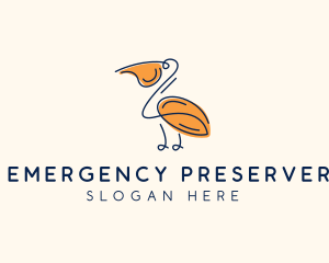 Wild Pelican Bird  logo design