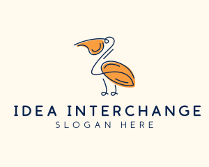 Wild Pelican Bird  logo design